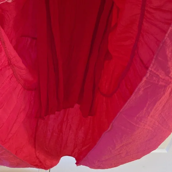 Maeve By Anthropologie Marlene Tiered Pink Maxi Dress Size L Sleeveless - Picture 7 of 10